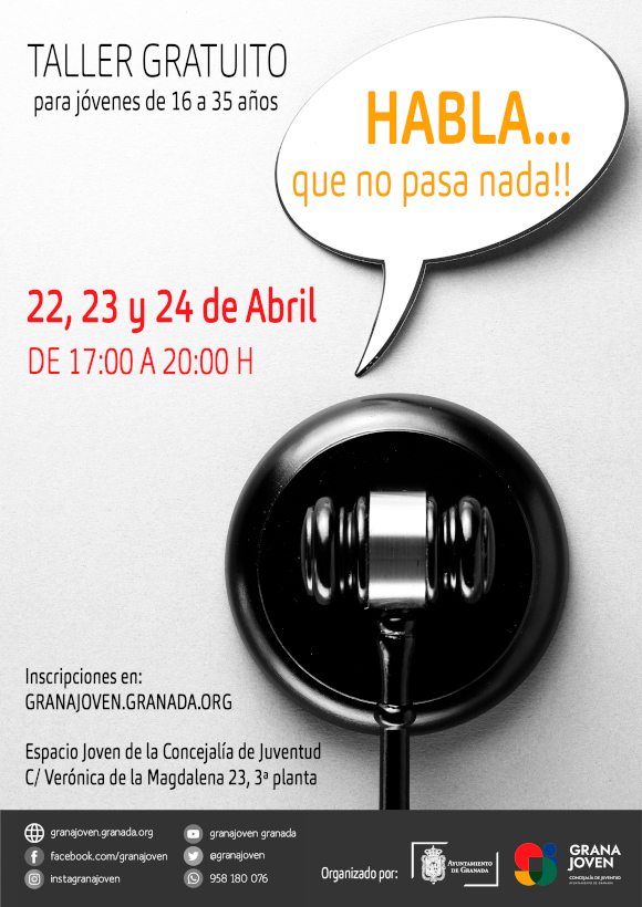 Taller gratuito “Habla…. que no pasa nada 